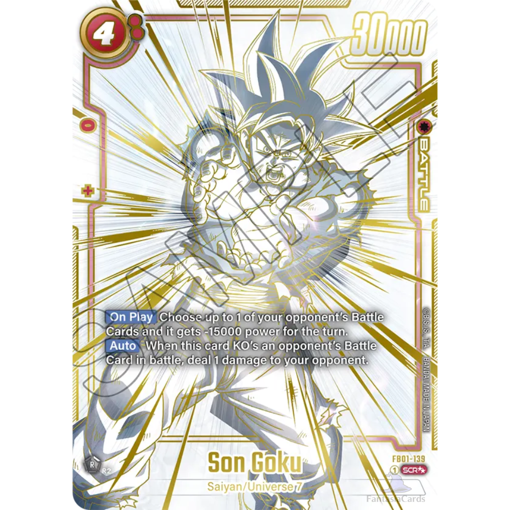 dragon ball super card game fusion world fb 01 awakened pulse son goku god rare