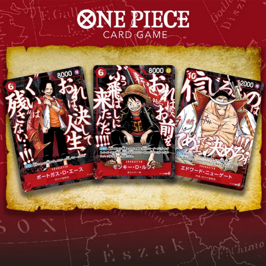 One Piece - Zestaw kart promocyjnych Saikyo Jump 2026: Luffy, Ace &amp; Newgate [JP]
